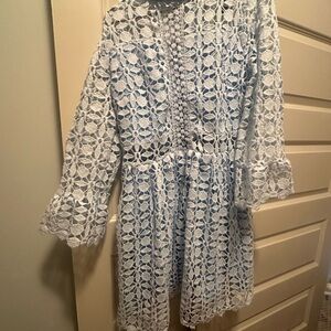 Powder Blue Lace Floral Dress